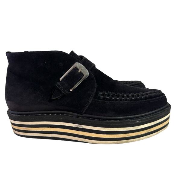 RARE Saint Laurent Paris Munkstrap Striped Platform Creepers Size 41-8